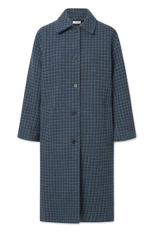 NUE NOTES BASIM COAT NAVY CHECK